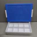 Toys Storage Organizer Box for Lego, Toy Box with Building Plate Lid and Removable Tray, Building Block Storage, Stackable Plastic Organizer Bins (Blue-1Pack)