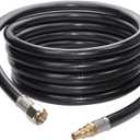 DOZYANT 24 FT Quick Connect Propane Hose for RV to Grill, RV Stove Hose Connection, BBQ Quick Release LP Gas Line for Camp Chef - 3/8 Female Flare Fitting x 1/4 Full Flow Quick-Connect Male Plug