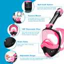 Full Face Snorkel Mask, Snorkeling Gear for Adults Kids with Latest Dry Top Breathing System and Detachable Camera Mount, with 180 Degree Panoramic View