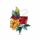 Cardinal Acrylic Suncatcher Stained Glass Effect Memorial Window Car Hanging Christmas Ornament Indoor Outdoor Decor Garden Sympathy Sun Catcher Panel for Family for Women Mom Grandma