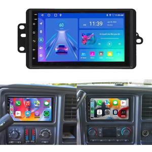 7''Android 13.0 Car Stereo for 2003 2004 2005 2006 Chevrolet Chevy Silverado Impala Tahoe GMC Sierra Yukon with Wireless & Wired Carplay,Touch Double Din Built-in GPS WiFi DSP Camera MIC(2+32G)