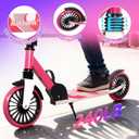 Nattork Kick Scooter for Age 6+ Kids Teens Adults, Max Load 240 LBS, Adjustable Height Foldable with 8" Large Wheels, Anti-Shock Suspension
