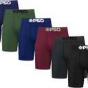 PSD Underwear Mens Boxer Briefs - 3 Pack Boxer Briefs, Mid Length, Soft & Breathable Boxer Briefs for Men