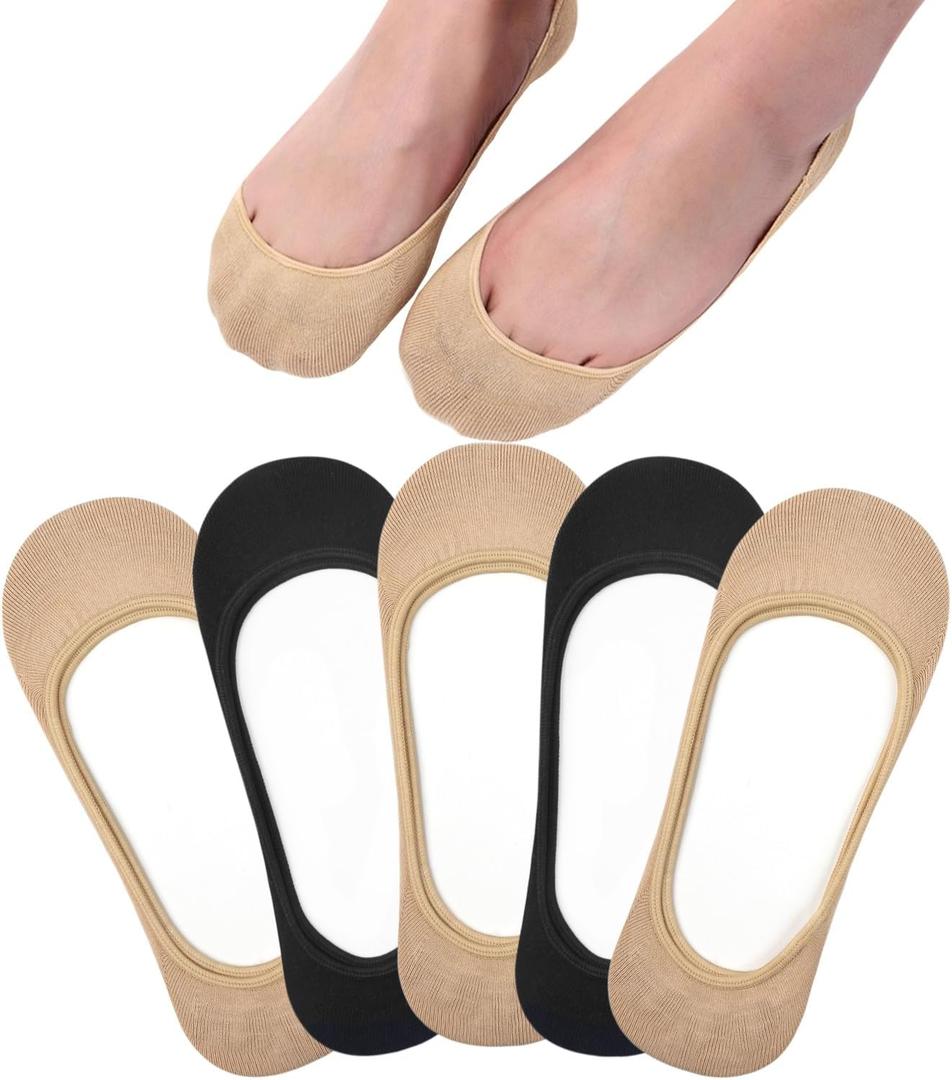 Toes Home No Show Socks Womens, Ultra Low Cut Liners Non Slip Footies for Flats Hidden Invisible Boat Summer 3 to 8 Pairs (6-9)
