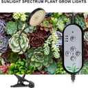 Grow Light 15W Sunlike Full Spectrum LED Plant Grow Lights with Timer Auto On/Off 4/8/12H Waterproof Grow Lamp for Indoor Plants, 5 Dimmable Levels, Adjustable Gooseneck