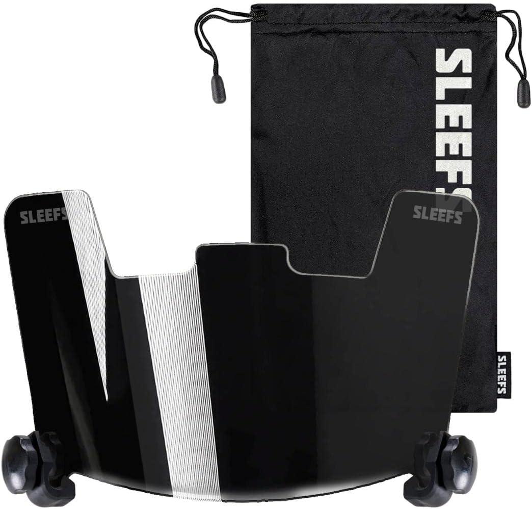 SLEEFS Football Helmet Visor - Tinted Professional Football Visor/Shield - Fits Youth & Adult Helmets - Includes Quick Visor Clips + Microfiber Travel Bag
