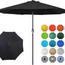 Blissun 10FT Outdoor Patio Umbrella, Outdoor Table Umbrella, Yard Umbrella, Market Umbrella with 8 Sturdy Ribs, Push Button Tilt and Crank