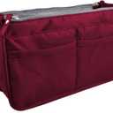 Vercord Updated Purse Handbag Organizer Insert Liner Bag in Bag 13 Pockets Burgundy Medium