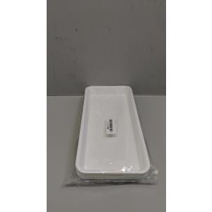 6 Pack Plastic Plant Tray Saucer, Rectangular, Indoors Outdoor, Water Drip Tray for Flower Pot, Windowsill (6.5 x 13 Inch, Cream White)