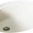 KOHLER 2210-96 Caxton Under-Mount Bathroom Sink, Include Overflow Drain, Fits 14" x17" Cutouts, Undermount Installation, Biscuit