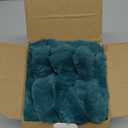 FUTEI Teal Green Striped Decorative Throw Pillow Covers 22x22 Inch Set of 2,Square Spring Decorations Couch Pillow Case,Soft Cozy Faux Rabbit Fur & Velvet Back,Modern Home Decor for Bed