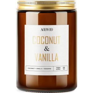 AOOVOO Vanilla Coconut Candle - Large Scented Candles 22oz, Soy Candles, Aromatherapy Candle, Soy Wax Candle