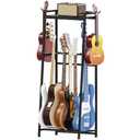 Guitar Stand, Guitar Rack Holder for Acoustic Guitar, Electric Guitar, Bass Display Stand, Multiple Guitar Rack Holder for 5-7 Guitars, Guitar Amp Accessories, for Home Music Studio, Black