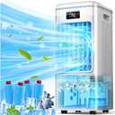 Portable Air Conditioners, Swamp Cooler with 4 Modes 3 Speeds, 4 Ice Packs, Windowless Air Conditioner w/12H Timer, 120°Oscillation, Evaporative Air Cooler Fan for Room Bedroom Home Office (White)