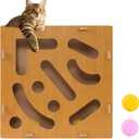 Cat Nail File For Indoor Cats with 2 Bell BallsCat Scratch Puzzle Enrichment Box,Maze Cat Nail File Enrichment Box,Interactive Cat Scratching Board,A Stress-Free Alternative to Nail Trimming,with Built-in Bell Ball for Indoor Cats