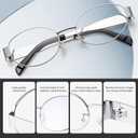Oval Blue Light Blocking Glasses For Women Y2K Retro 90s Skinny Metal Frame Eye Protect Computer Eyeglasses