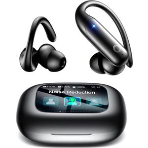Wireless Earbuds Bluetooth 6.0 with ANC Touchscreen 40H Bass, Obsidian
