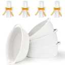 4 Pack Small Woven Basket with Handles, All 12"x 8"x 5", Cotton Rope Room Shelf Storage Basket, Cat Toys, Cute Baby Gift Basket with Gift Bags and Ribbons for Nursery, Empty Decorative Gift Chest Box