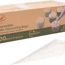 Keenpioneer Disposable Piping Bags, Biobased, 21 Inch, Extra Thick Cake Decorating Pastry Bags, Pack of 100 in a Dispenser Box, Clear, Professional Grade for Chefs and Home Bakers