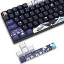 XVX PBT Keycaps 132 Keys, Great Wave Off Kanagawa Japanese Keyboard Keycaps, 5 Side DYE-Sub Custom Keycap Set, Cherry Profile Keycap for Cherry Gateron MX Switches Mechanical Keyboard