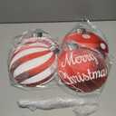 Nuanchu 4 Pcs Metal Christmas Yard Signs Xmas Ball Yard Sign Stake 19.3 Inches Waterproof Xmas Lawn Signs Christmas Outdoor Decorations for Outside Garden Pathway Patio Holiday Home Party Decor