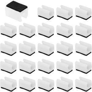 PATIKIL 24pcs Rectangle Chair Leg Cover with Felt Pad, 12mm Slide Smoothly No Scratches No Noise Furniture Feet Hardwood Protectors Tips Floor Glides Tubing Caps for Office,White Black