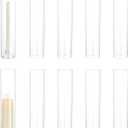 Hewory Hurricane Glass Candle Holders: 10 PCS Clear Open Ended Cylinder Candle Holder Sleeve for Candlestick Holders - Taper Candle Holder Bulk for Wedding Christmas Centerpiece Decor (D 2.5" x H 11")