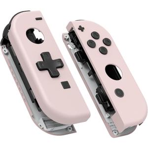 eXtremeRate Cherry Blossoms Pink DIY Housing (D-Pad Version) with Full Buttons for Joycon Handheld Controller, Replacement Shell Case for Nintendo Switch & Switch OLED [Only the Shell, NOT the Joycon]