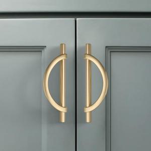 Amerdeco 6 Pack Brushed Gold Cabinet Pulls 5 Inch(128MM) Hole Centers Kitchen Cabinet Handles Hardware Kitchen Handles for Cabinets Cupboard Handles Drawer Pulls