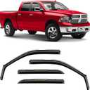 Voron Glass in-Channel Extra Durable Rain Guards for Trucks Dodge RAM 2009-2018 Crew Cab/Dodge Ram 1500 Classic 2019-2024 Crew Cab, Window Deflectors, Vent Window Visors, 4 Pieces - 220010