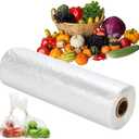 Plastic Produce Bags on Roll - 10x14 Inch Clear Bread & Grocery Bags for Food Storage, 400 Count - Easy Tear-Off Perforations for Fruits, Vegetables and Bakery