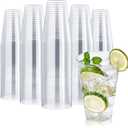 FOCUSLINE 200 Pack 14 oz Clear Plastic Cups, Large Disposable Cups Plastic Party Cup, 14 Ounce Heavy duty Clear Cups for Thanksgiving, Halloween, Christmas
