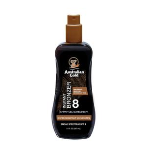 Australian Gold Spray Gel Sunscreen with Instant Bronzer SPF 8, 8 Ounce (8 Fl Oz (Pack of 1))