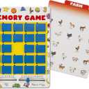 Melissa & Doug Flip to Win Travel Memory Game - Wooden Game Board, 7 Double-Sided Cards Road Trip Essentials for Kids, Hangman for Kids, Memory Toy for Toddlers and 5+