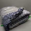 Quilt Bedding Set Queen Size, Cotton Comforters Set Queen Size,Navy Blue Grey Quilts Bedspread for The Bed, Farmhouse Lightweight Bedding (90 * 98 Inch) and 2 Pillow Shams All Season