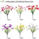 AGIRL 24 Bundles Artificial Flowers for Outdoor,Fake Flowers No Fade Plastic Faux Plants for Decoration Hanging Planters Outdoor&Indoor Garden Patio Porch Window Party Farmhouse