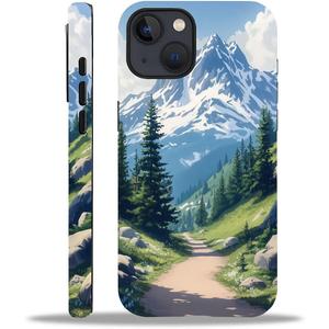 Case for iPhone 15 Plus, Hybrid 2-Layer Case, Shockproof Military-Grade Protection Durable Anti-Scratch Phone Case for Woman Man Boy Girl, Mountain Tree Landscape