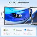 14" Laptop Screen Extender,FHD 1200P IPS Triple Portable Monitor,Dual Travel Screen Plug & Play,Laptop Monitor Extender for 14"-17.3",Compatible with Windows/Mac/Android & Chrome OS