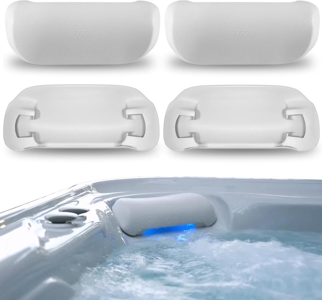 Sunluway 4-Pack 1411501 77228 Spa Neck Pillow for Hot Spring Highlife Series Spas 2014-Current Cool Gray Hot Tub Head Rest Pillows for Watkins Replacement