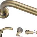 Antique Bronze Curtain Rods for Windows 48-88",1 Inch Disc Wrap Around Curtain Rod with Aluminum Finials and Brackets,No Screw Disassembly Adjustable Blackout Curved Room Darkening Curtain Rod