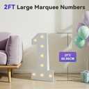 Marquee Numbers 50th Birthday Decorations: Large 2FT Light up Number Big Sign for Women Men Fifty Years Old Birthday Party Decor Anniversary Funny Retirement Over the Hill Mosaic Balloon, 27.6 inches