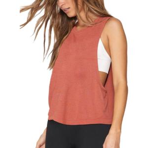 Womens Workout Fitness Tank Tops Cropped Sleeveless Gym Yoga Running Athletic Shirts (X-Large, Orange)