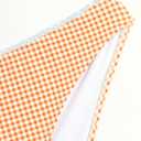 ZAFUL Women's V Neck Bikini Set High Waisted Swimsuits Lace Up Bow Decor Cheeky Two Piece Bathing Suit (Orange, M)