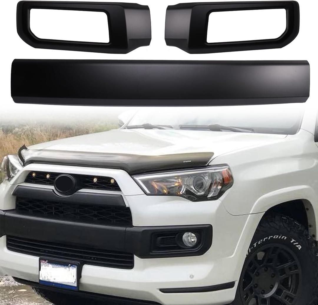 3Pcs Front Bumper Grille Protector for Toyota 4Runner Limited 2016-2024 Matte Black Front Bumper Protector (Only fit Limited)