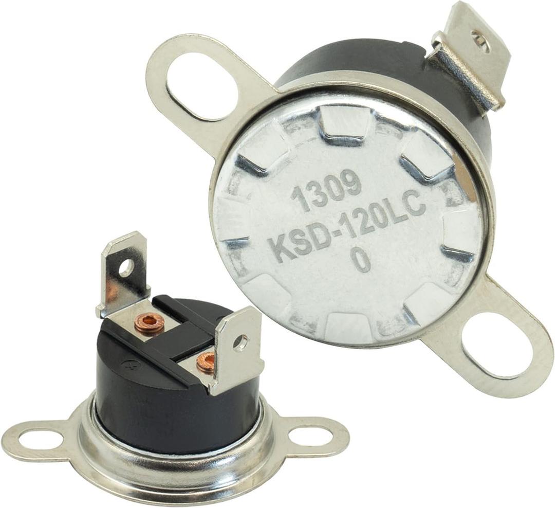 2-Pack WB27X1127 Microwave Thermostat Cut-Off Thermal Fuse KSD120LC/0 Compatible with GE Hotpoint Replacements for WB21X0535 WB21X535