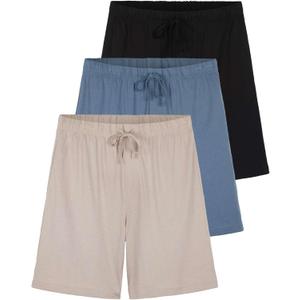 Real Essentials 3 Pack:Mens Cotton Ultra-Soft Knit Sleep Pajama Shorts & Lounge Wear (Available In Big & Tall) (XX-Large)