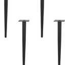 4 Pack Furniture Legs, Round Tapered Furniture Feet, Heavy Duty Metal Foot for Sofa Cabinet Cupboard Bar Bed Table Chair Couch Ottoman Dresser Desk Home DIY Projects (50cm/20 Height, Black)