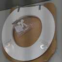 Mayfair Padded Toilet Seat with Chrome Hinges, Soft Vinyl over Wood Core Seat, Made in USA, Round, White