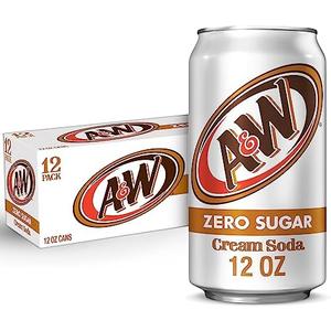2 x A&W Cream Soda Zero Sugar, 12 fl oz cans, 12 Pack (SEP 21 2025)