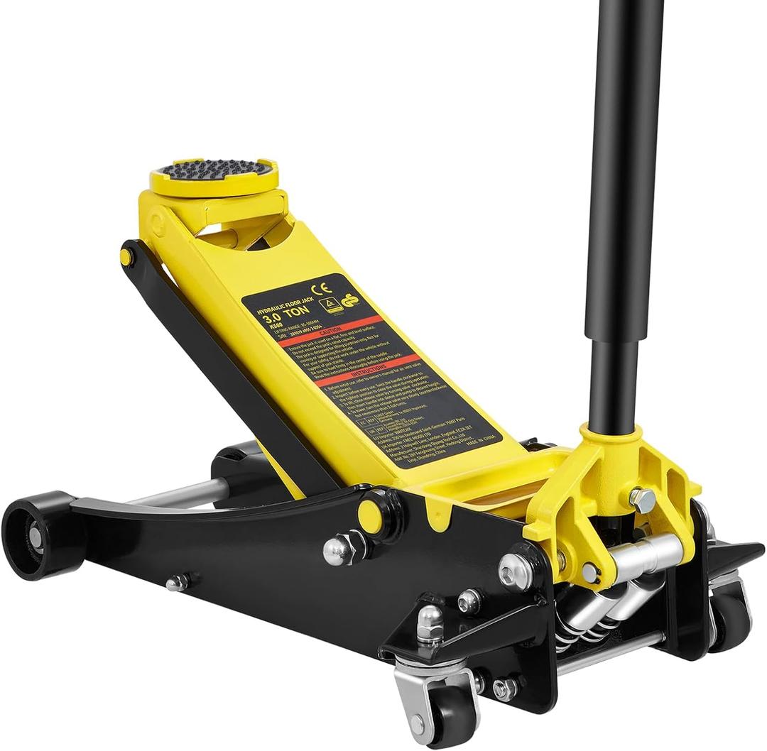 VEVOR 3 Ton Low Profile, Heavy-Duty Steel Racing Floor Jack with Dual Pistons Quick Lift Pump, Lifting Range 3.35"-19.69"